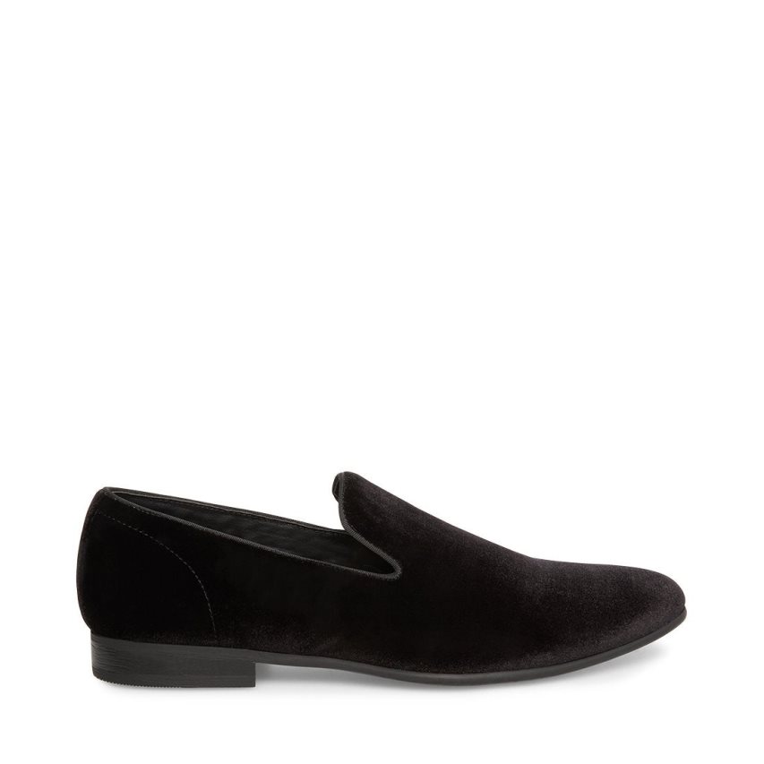 Black Steve Madden Laight Velvet Men\'s Loafers | PH 8947WAG